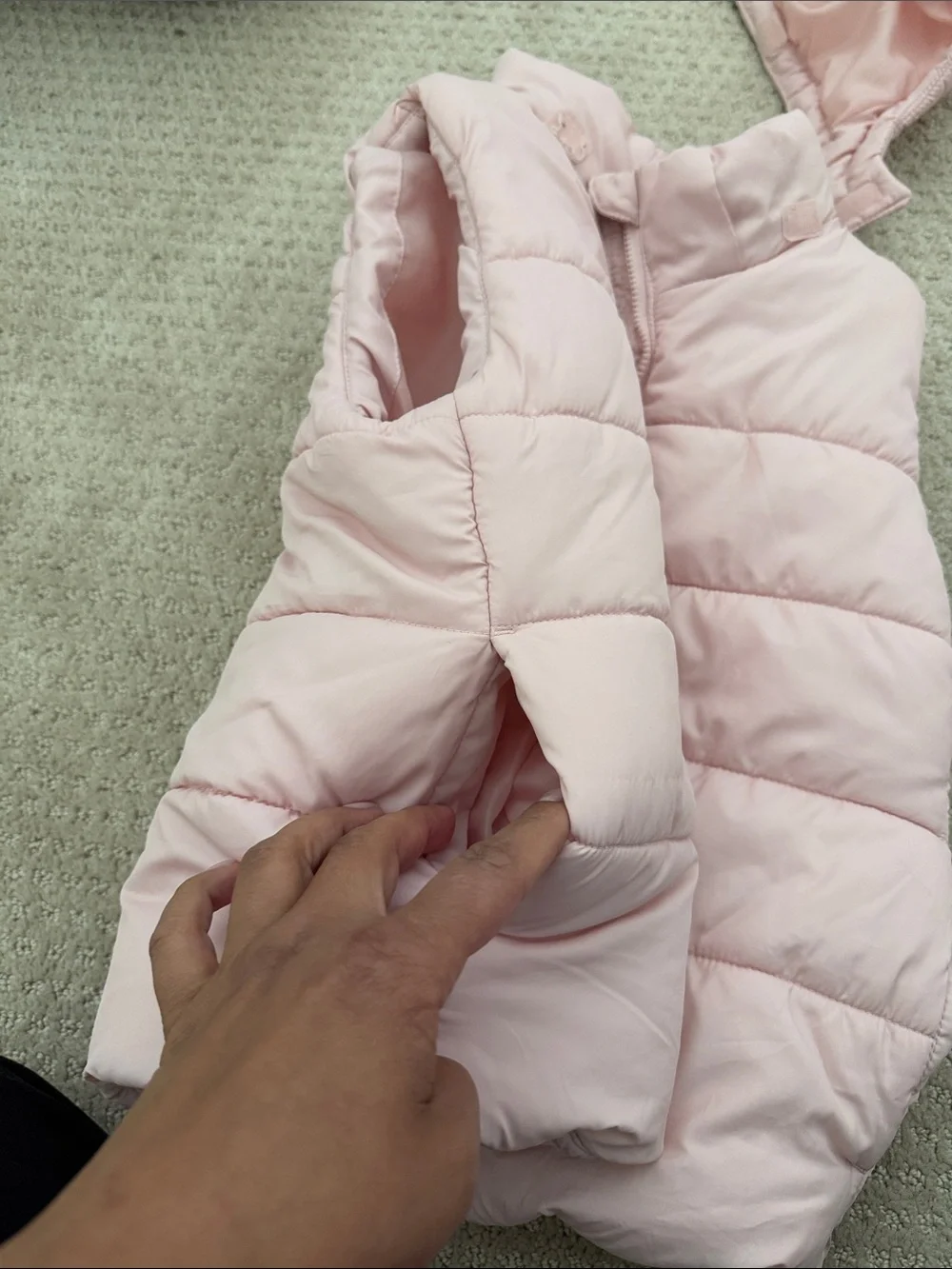 H&M Light Pink Puffer Vest with Hood